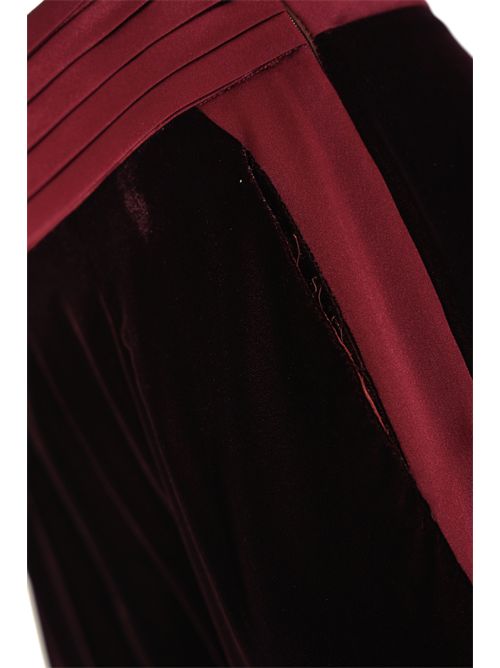 Pantalone smoking in velluto e raso Bordeaux Clips | A231 964800012